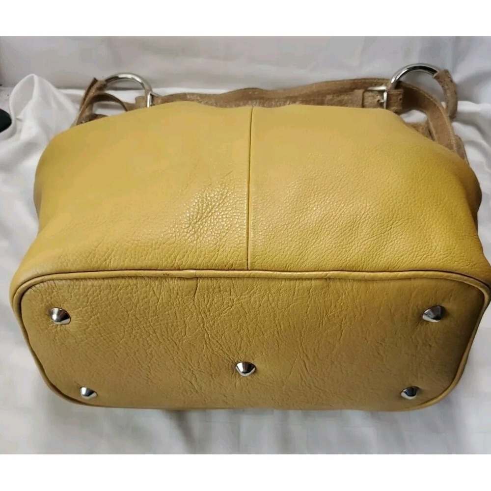 Raquel Rocha Bolsas e Large Shoulder Bag Leather Mustard Tote Made In Brazil‎ - Picture 3 of 12
